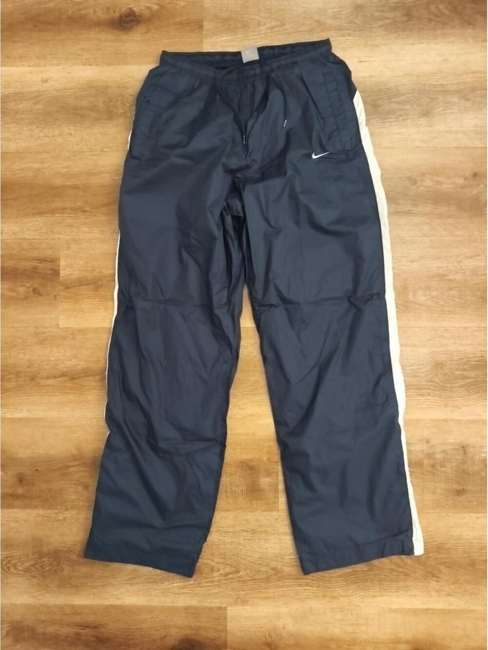 vintage y2k Nike 2000s Nike baggy wide leg navy striped track pants Size L